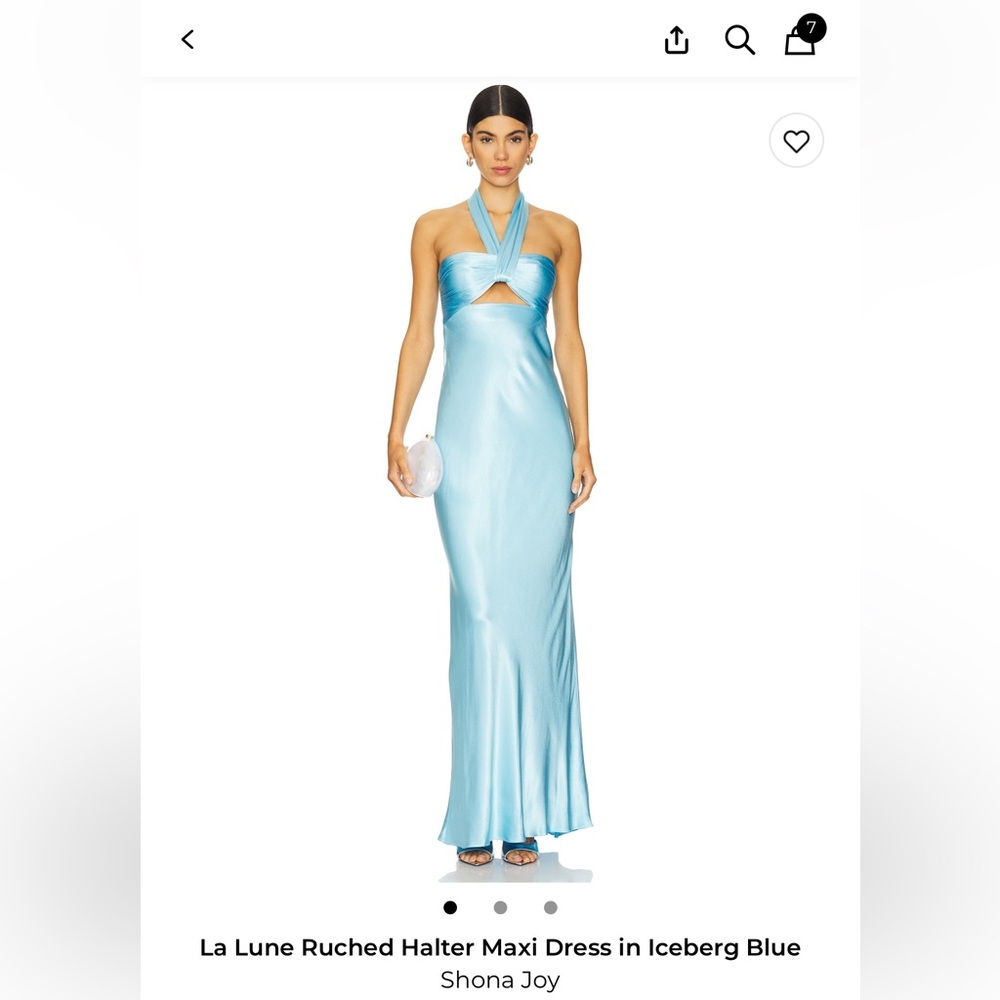 Shona Joy La Lune Ruched Halter Maxi Dress Iceberg Blue